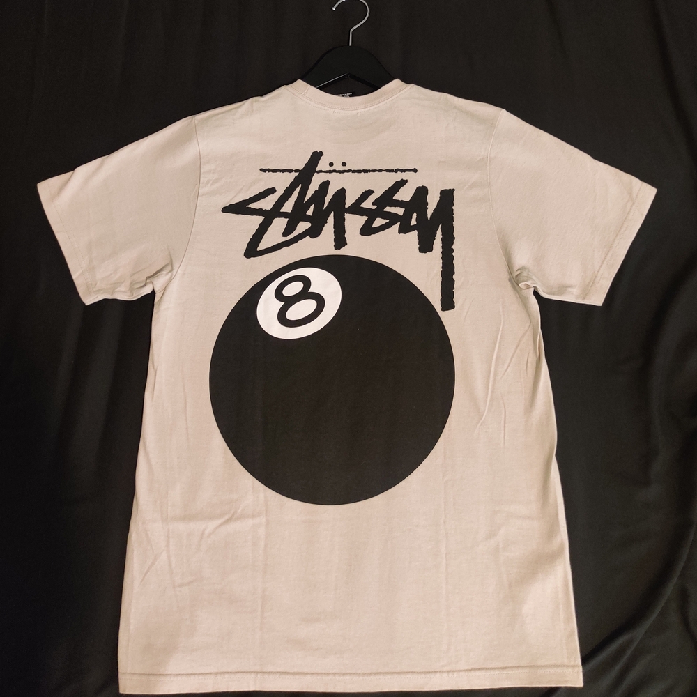 Stussy 8-Ball Beige Graphic Tee